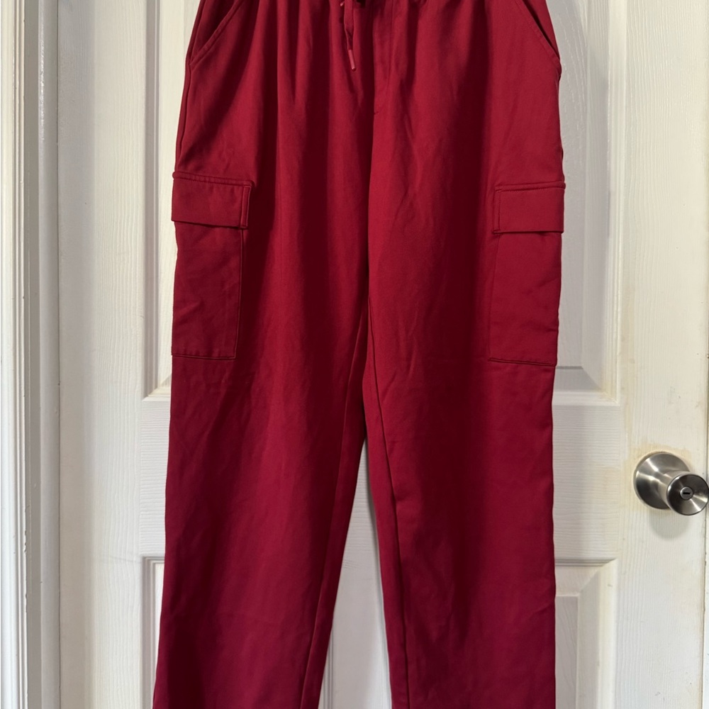 Mondetta Red Cargo Joggers with Utility Pockets